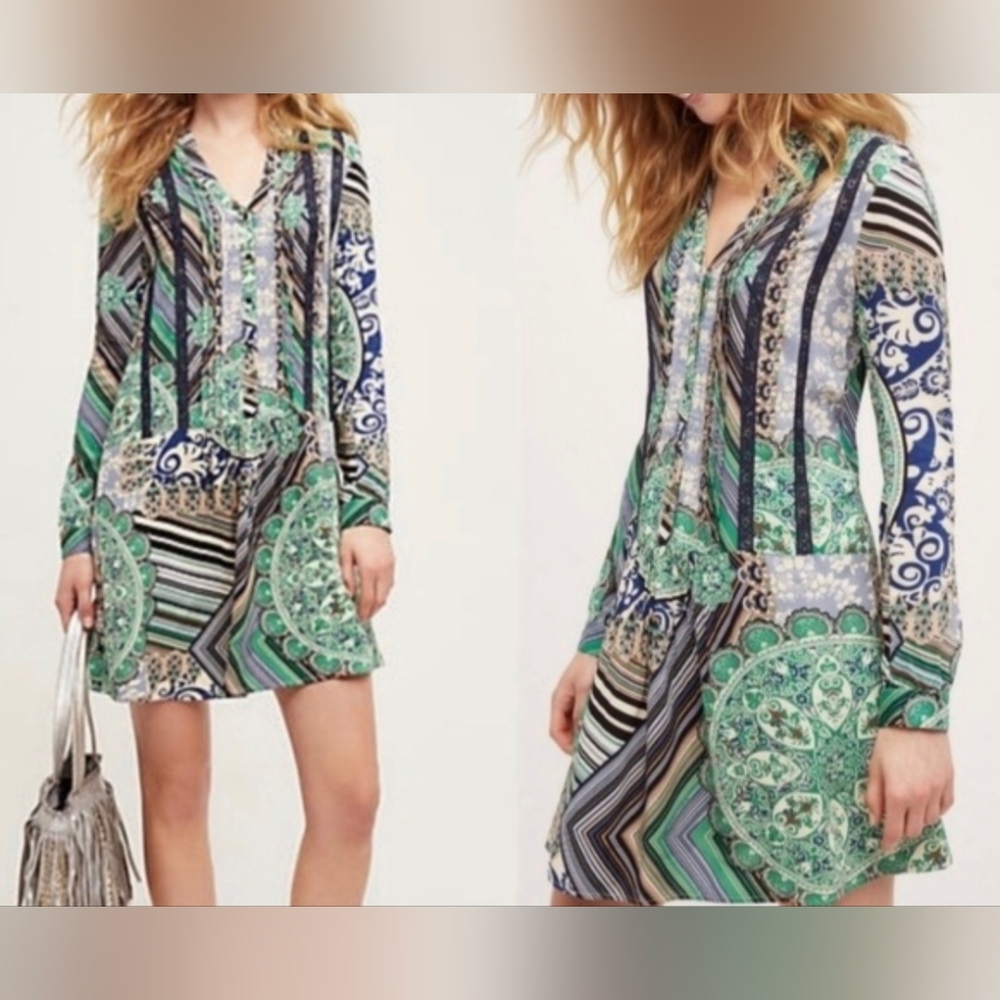 Tiny by antropologie geometric print dress sz small